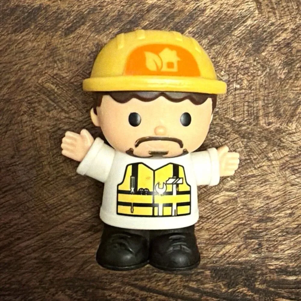 Playgo Construction Worker Toy Figure Yellow Hard Hat, Black Boots replacement
